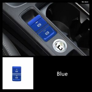 電子ハンドブレーキ ボタン スパンコール 装飾 カバー トリム カー スタイリング アウディ Q3 2019 2020 アルミ 合金 インテリア アクセサリー - blue
