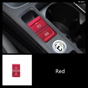 電子ハンドブレーキ ボタン スパンコール 装飾 カバー トリム カー スタイリング アウディ Q3 2019 2020 アルミ 合金 インテリア アクセサリー - red