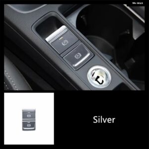 電子ハンドブレーキ ボタン スパンコール 装飾 カバー トリム カー スタイリング アウディ Q3 2019 2020 アルミ 合金 インテリア アクセサリー - Silver