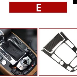 カーボン 車 コンソール ギア シフト パネル 装飾 カバー トリム ステッカー アウディ A4 B8 A5 Q5 2012-2016内装アクセサリー - E