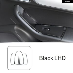 ステンレス 製ウィンドウガラスリフティング ボタン フレーム カバー トリム 4個 アウディ Q3 2013-2017車ドア アームレスト パネル 装飾 - black