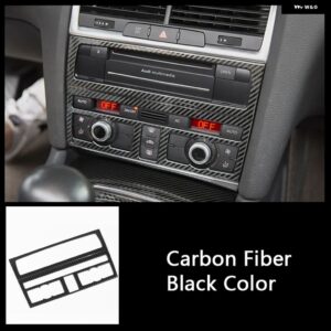車用センター コンソール AC エアコン フレーム CD パネル 装飾 カバー ステッカー トリム アウディ Q7 2008-2015 内装アクセサリー - carbon black