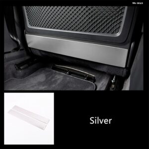 ステンレス 製センター ギア シフト パネル カバー トリム アウディ A6 C8 2019 シルバー カーセンター コンソール ボタン フレーム 装飾 - 2 pieces7