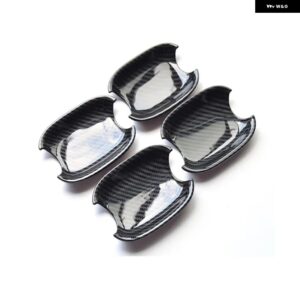 車 外装 ドアハンドル フレーム カバー トリム ABS アウディ A4 B8 Q3 Q5 カーボンカラードアボウルスパンコール 装飾 デカール - 4 pieces
