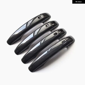 車 外装 ドアハンドル フレーム カバー トリム ABS アウディ A4 B8 Q3 Q5 カーボンカラードアボウルスパンコール 装飾 デカール - 8 pieces