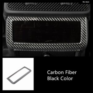 ステンレス 製リア エアベント カバー トリム アウディ A6 C8 2019 カーボンカラー ウォーターカップ ホルダー パネル 装飾 デカール - 1 piece3