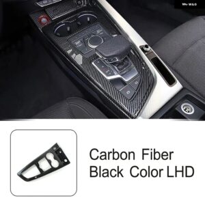 カーボンカラーセンター コンソール ギア シフト フレーム 装飾 カバー トリム アウディ A4 B9 A5 2017-2021 LHDカー スタイリング インテリア - 1 piece2