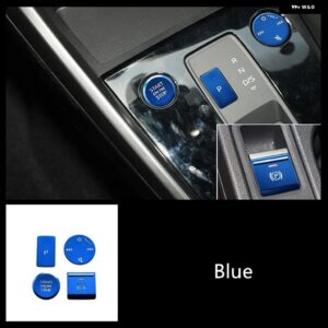 センター コンソール 電子ハンドブレーキ ボタン スパンコール 装飾 カバー トリム アウディ A3 2021カー スタイリング インテリア アクセサリー - blue