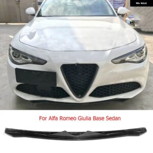 アルファロメオ ジュリア ベースセダン/スポーツ 4ドア 2015-2020 カーボン フロント バンパー リップ チンスプリッター エプロン カップウィング - for Standard Car