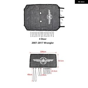 車 トランク トップサンシェード カバー ジープ ラングラー TJ JK JL 1997-2024 ルーフUVカット 日焼け防止 断熱ネットアクセサリー - jk　match　1