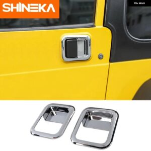 車用 ステッカー ジープ ラングラー TJ 1997-2006 クローム リアテール ドアハンドル ボウルデコレーションカバー トリム 外装 アクセサリー - door　handle　bowl