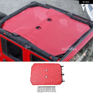 車用トップサンシェード カバー ルーフUVプルーフ ネット JEEP WRANGLER JK 2007-2017 2/4ドアアクセサリー スタイリング - 4　door　red