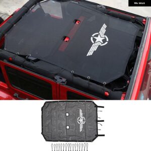 車用トップサンシェード カバー ルーフUVプルーフ ネット JEEP WRANGLER JK 2007-2017 2/4ドアアクセサリー スタイリング - 4　door　wing