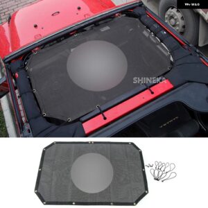 車用トップサンシェード カバー ルーフUVプルーフ ネット JEEP WRANGLER JK 2007-2017 2/4ドアアクセサリー スタイリング - 2　door　star　balck