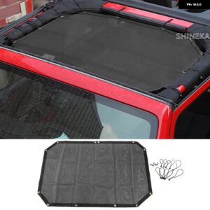 車用トップサンシェード カバー ルーフUVプルーフ ネット JEEP WRANGLER JK 2007-2017 2/4ドアアクセサリー スタイリング - 2　door　black