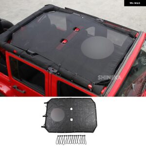 車用トップサンシェード カバー ルーフUVプルーフ ネット JEEP WRANGLER JK 2007-2017 2/4ドアアクセサリー スタイリング - 4　door　star　black