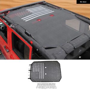 車用トップサンシェード カバー ルーフUVプルーフ ネット JEEP WRANGLER JK 2007-2017 2/4ドアアクセサリー スタイリング - 4　door　flag