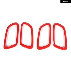 カーボングレインカーインナー ドアハンドル デコレーションカバー ジープ グランド チェロキー 2011-2020 インテリア アクセサリー - red　a