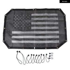 車用ルーフトップUVプルーフサンシェード メッシュ ヒートシールド ネット JEEP WRANGLER JK 2007-2017 外装 アクセサリー - USA　flag　A