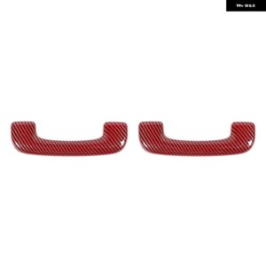 ABSカーボントップルーフグラブハンドルデコレーションカバー トリム ジープ グランド チェロキー 2011-2020車内アクセサリー - red　carbon　fiber