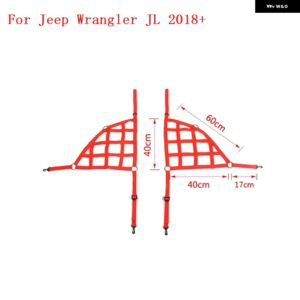 ジープ ラングラー JK JL 2007-2023 トランク ルーフ ラゲッジ キャリア カーゴバスケット トレイルネット ラングラー JK JL アクセサリー - Side　red　JL