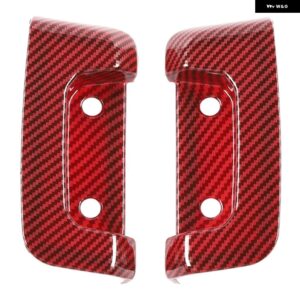 ABSカーボンリアドアロックバックルデコレーションカバー ジープ ラングラー JL 2018 - 23アクセサリー - red　carbon　fiber