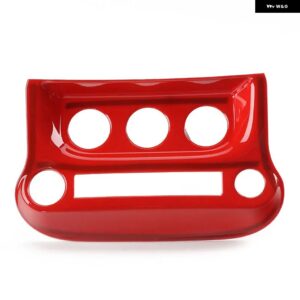 車用 エアコン コントロール パネル 装飾 カバー トリム アクセサリー JEEP WRANGLER JK 2011-2017 内装モールディング - red