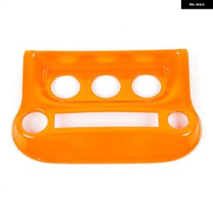 車用 エアコン コントロール パネル 装飾 カバー トリム アクセサリー JEEP WRANGLER JK 2011-2017 内装モールディング - orange