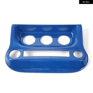 車用 エアコン コントロール パネル 装飾 カバー トリム アクセサリー JEEP WRANGLER JK 2011-2017 内装モールディング - blue