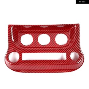 車用 エアコン コントロール パネル 装飾 カバー トリム アクセサリー JEEP WRANGLER JK 2011-2017 内装モールディング - red　carbon　fiber