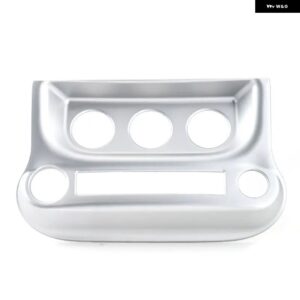 車用 エアコン コントロール パネル 装飾 カバー トリム アクセサリー JEEP WRANGLER JK 2011-2017 内装モールディング - silver