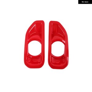 フォグランプ カバー ステッカー ヘッドライト トリム フレーム カーアクセサリー ジープ ラングラー JLサハラ2018 - 22車 - red