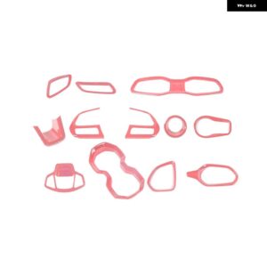 12個 ABS レッド 車内 装飾 カバー トリム ステッカー アクセサリー ジープ レネゲード 2016 - 22 - 12　pcs　pink