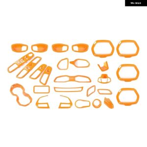 12/31PC S ABS 車内 装飾 カバー トリム ステッカー アクセサリー JEEP RENEGADE 2016 2017 2018 カー スタイリング - 31　pcs　orange