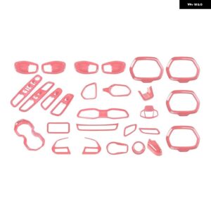 12/31PC S ABS 車内 装飾 カバー トリム ステッカー アクセサリー JEEP RENEGADE 2016 2017 2018 カー スタイリング - 31　pcs　pink