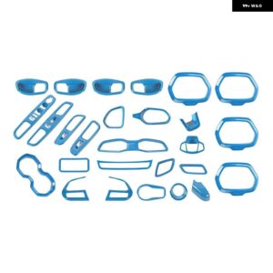 12/31PC S ABS 車内 装飾 カバー トリム ステッカー アクセサリー JEEP RENEGADE 2016 2017 2018 カー スタイリング - 31　pcs　light　blue