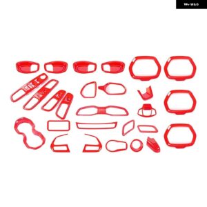 12/31PC S ABS 車内 装飾 カバー トリム ステッカー アクセサリー JEEP RENEGADE 2016 2017 2018 カー スタイリング - 31　pcs　red