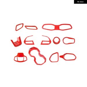 12/31PC S ABS 車内 装飾 カバー トリム ステッカー アクセサリー JEEP RENEGADE 2016 2017 2018 カー スタイリング - 12　pcs　red