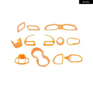 12/31PC S ABS 車内 装飾 カバー トリム ステッカー アクセサリー JEEP RENEGADE 2016 2017 2018 カー スタイリング - 12　pcs　orange