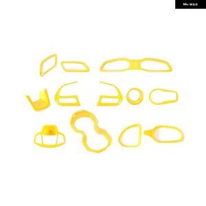 12/31PC S ABS 車内 装飾 カバー トリム ステッカー アクセサリー JEEP RENEGADE 2016 2017 2018 カー スタイリング - 12　pcs　yellow