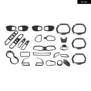 12/31PC S ABS 車内 装飾 カバー トリム ステッカー アクセサリー JEEP RENEGADE 2016 2017 2018 カー スタイリング - 31　pcs　carbon　fiber