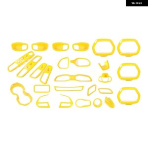 12/31PC S ABS 車内 装飾 カバー トリム ステッカー アクセサリー JEEP RENEGADE 2016 2017 2018 カー スタイリング - 31　pcs　yellow