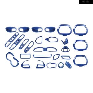 12/31PC S ABS 車内 装飾 カバー トリム ステッカー アクセサリー JEEP RENEGADE 2016 2017 2018 カー スタイリング - 31　pcs　blue
