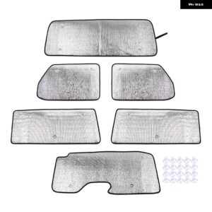 車用カーテン 紫外線カット ウィンドウサン バイザー カバー フロントガラス サンシェード 断熱 JEEP WRANGLER JL GLADIATOR JT 2018-2021 - Fit　2　DOOR　6pcs