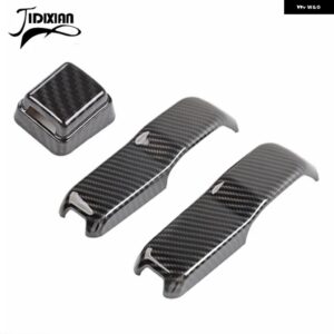 JIDIXIAN 車用フロントフード リアガラス ワイパー ノズル デコレーションカバー ジープ ラングラー JL 2018 - 24年以降 - Black　Carbon　Fiber