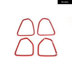 ジープ 車内ドアオーディオサウンド スピーカー 装飾カバー トリム ステッカー コンパス 2017-2022 カー - red