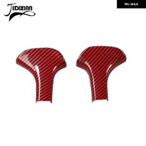 ジープ ギアシフトノブレバーヘッド装飾カバー グランドチェロキー 2014 2015 - red carbon 2 pcs