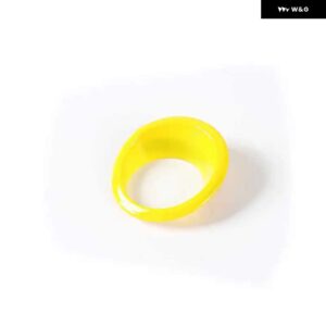 ジープ 車内ワンボタン スタートスイッチ装飾リング カバー コンパス 2017-2020 レネゲード 2015 2016 アップ - Yellow