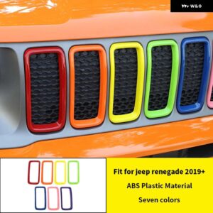 ジープ レネゲード 2019-24 フロントグリル 装飾リング カバー 外装 - Pink