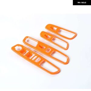 ジープ インテリアウィンドウリフト ボタン パネル 装飾カバー レネゲード 2016-24 - Orange